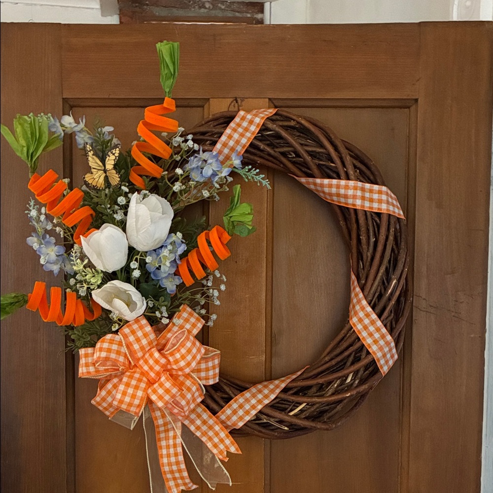 Easter -Orange and Brown Holiday Wreath